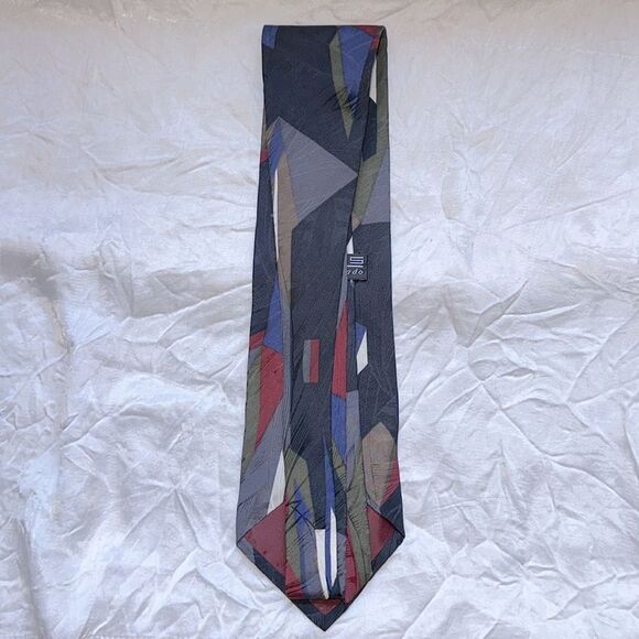 Vintage 80s/90s Zylos George Machado Abstract Patterned Silk Tie - Picture 3 of 6
